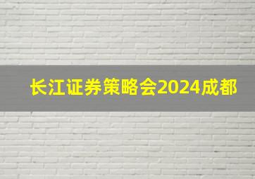 长江证券策略会2024成都