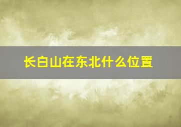 长白山在东北什么位置