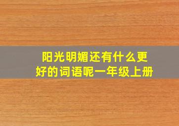 阳光明媚还有什么更好的词语呢一年级上册