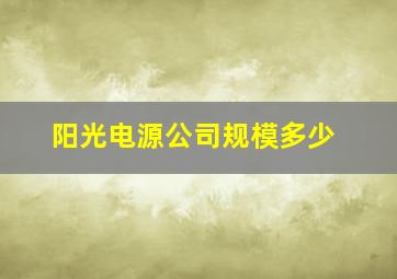 阳光电源公司规模多少