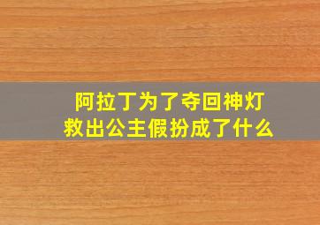 阿拉丁为了夺回神灯救出公主假扮成了什么