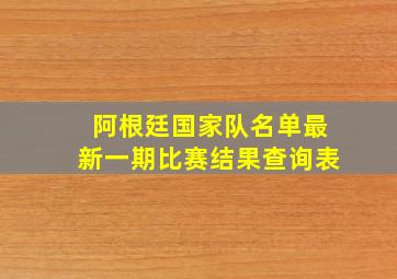 阿根廷国家队名单最新一期比赛结果查询表