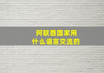 阿联酋国家用什么语言交流的