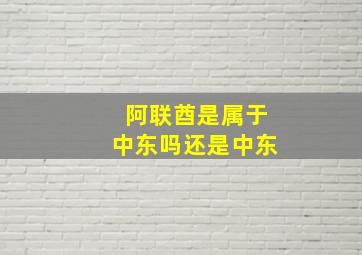 阿联酋是属于中东吗还是中东