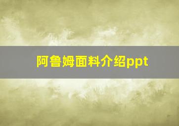 阿鲁姆面料介绍ppt