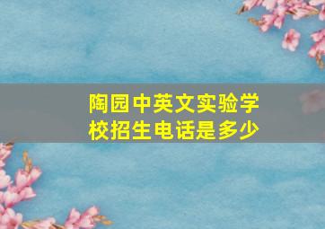 陶园中英文实验学校招生电话是多少