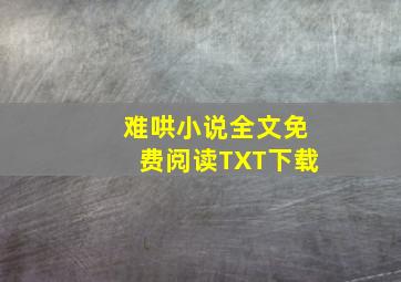 难哄小说全文免费阅读TXT下载