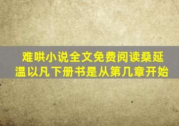 难哄小说全文免费阅读桑延温以凡下册书是从第几章开始