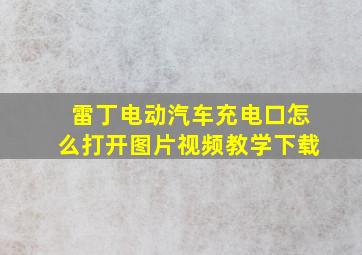 雷丁电动汽车充电口怎么打开图片视频教学下载