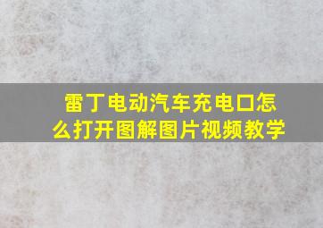 雷丁电动汽车充电口怎么打开图解图片视频教学