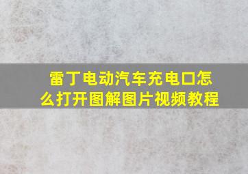 雷丁电动汽车充电口怎么打开图解图片视频教程