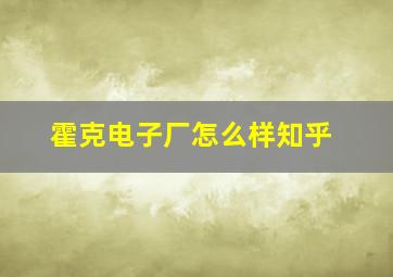 霍克电子厂怎么样知乎