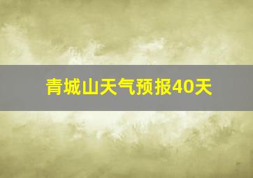 青城山天气预报40天