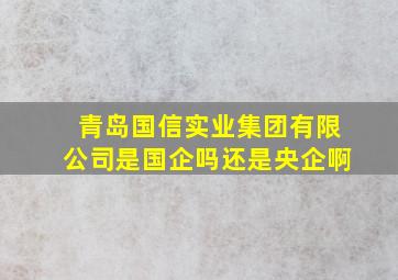 青岛国信实业集团有限公司是国企吗还是央企啊