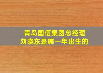 青岛国信集团总经理刘晓东是哪一年出生的