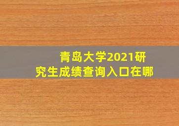 青岛大学2021研究生成绩查询入口在哪