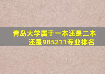 青岛大学属于一本还是二本还是985211专业排名