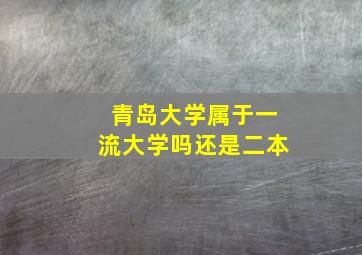 青岛大学属于一流大学吗还是二本