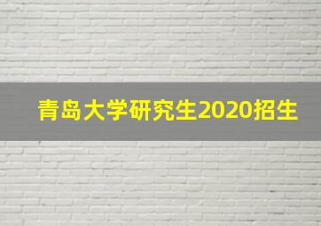 青岛大学研究生2020招生