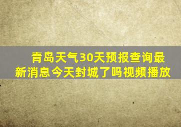 青岛天气30天预报查询最新消息今天封城了吗视频播放