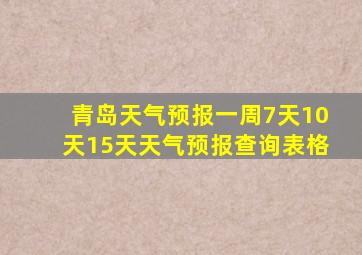 青岛天气预报一周7天10天15天天气预报查询表格