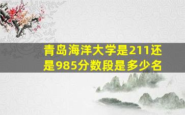 青岛海洋大学是211还是985分数段是多少名