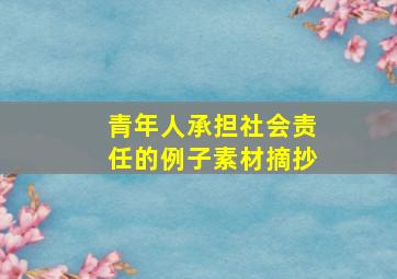 青年人承担社会责任的例子素材摘抄