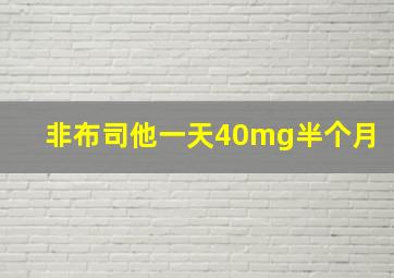 非布司他一天40mg半个月