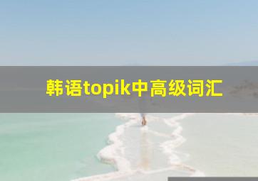 韩语topik中高级词汇