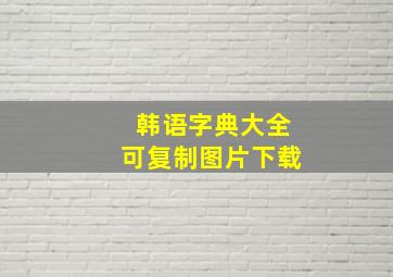 韩语字典大全可复制图片下载