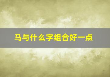 马与什么字组合好一点