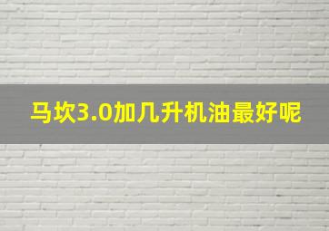 马坎3.0加几升机油最好呢