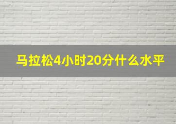 马拉松4小时20分什么水平