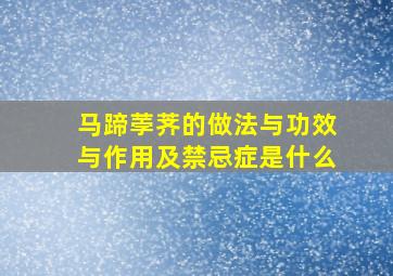 马蹄荸荠的做法与功效与作用及禁忌症是什么