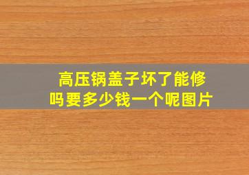 高压锅盖子坏了能修吗要多少钱一个呢图片