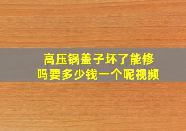 高压锅盖子坏了能修吗要多少钱一个呢视频