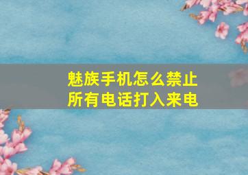 魅族手机怎么禁止所有电话打入来电