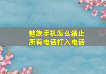 魅族手机怎么禁止所有电话打入电话