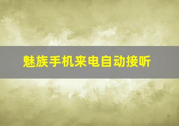 魅族手机来电自动接听