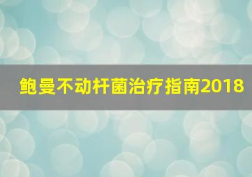 鲍曼不动杆菌治疗指南2018