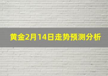 黄金2月14日走势预测分析