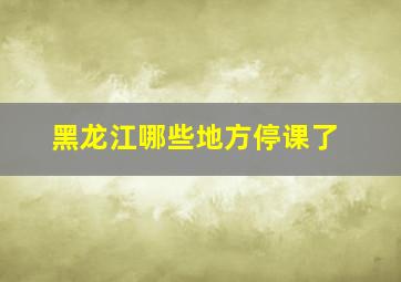 黑龙江哪些地方停课了